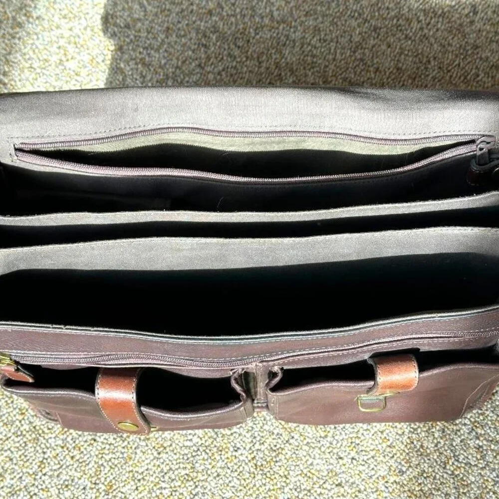 Fossil Brown Leather Briefcase